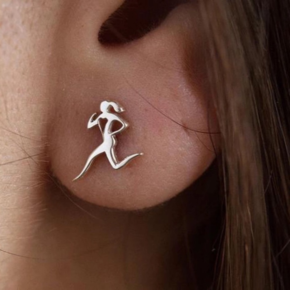 Runner earrings Silver Studs